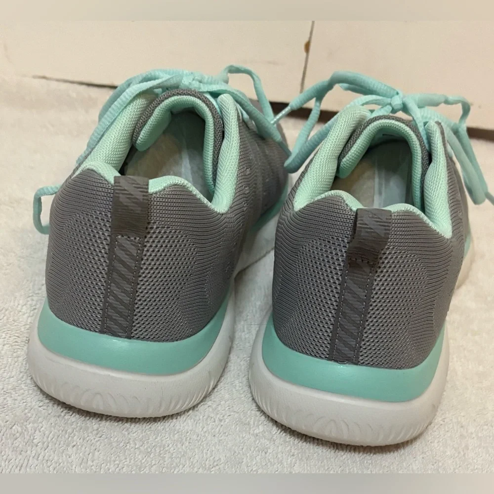 STQ Women’s Grey/Aqua Lightweight Walking Shoes Size 9 - Picture 4 of 7